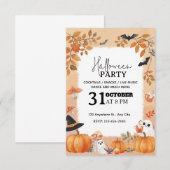 Uitnodiging voor zachte waterverf Halloween-feest  (Voorkant / Achterkant)