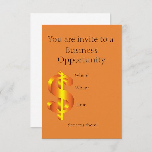 Uitnodiging voor zakelijke opportuniteiten (Voorkant / Achterkant)