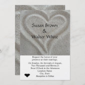 Uitnodiging voor zand-heart bruiloft (Voorkant / Achterkant)