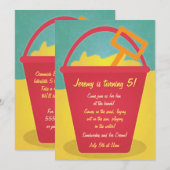 Uitnodiging voor Zand Pail Beach Party (Voorkant / Achterkant)
