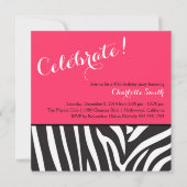Uitnodiging voor Zebra Print Party (Voorkant)