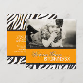 Uitnodiging voor Zebra Print Party (Voorkant / Achterkant)