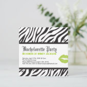 Uitnodiging voor Zebra Print Party (Staand voorkant)