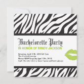 Uitnodiging voor Zebra Print Party (Voorkant)