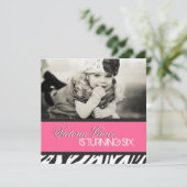 Uitnodiging voor Zebra Print Party (Staand voorkant)