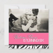 Uitnodiging voor Zebra Print Party (Voorkant)