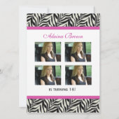 Uitnodiging voor Zebra Print Party (Voorkant)