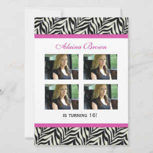 Uitnodiging voor Zebra Print Party