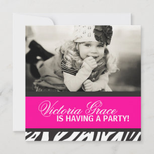Uitnodiging voor Zebra Print Party
