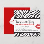Uitnodiging voor Zebra Print Party (Voorkant / Achterkant)