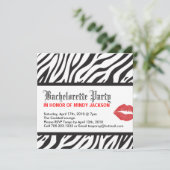 Uitnodiging voor Zebra Print Party (Staand voorkant)