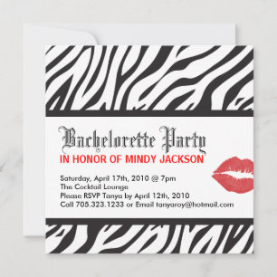 Uitnodiging voor Zebra Print Party