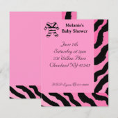 Uitnodiging voor zebraprint baby shower (Voorkant / Achterkant)