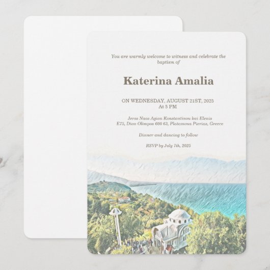 Uitnodiging voor zeekust mozaïek (Voorkant / Achterkant)