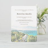 Uitnodiging voor zeekust mozaïek (Staand voorkant)