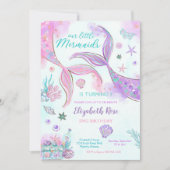 Uitnodiging voor zeemeermin 2de verjaardagsfeestje (Voorkant)