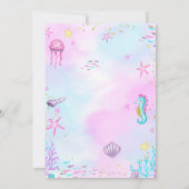 Uitnodiging voor zeemeermin-verjaardagsfeest onder (Achterkant)