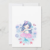 Uitnodiging voor zeemeermin verjaardagsfeest Zeeme (Achterkant)