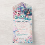 Uitnodiging voor zeemeermin zwembadfeestje (Binnen)