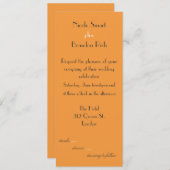 Uitnodiging voor zeer tangerine bruiloft (Voorkant / Achterkant)