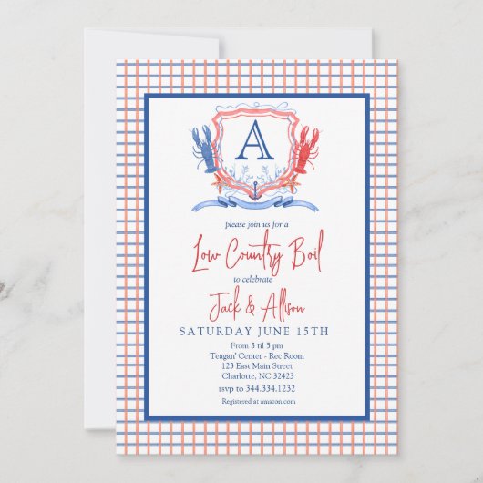 Uitnodiging voor Zeevruchten Boil, Low country boi (Voorkant)