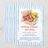 Uitnodiging voor Zeevruchten Boil Verjaardagsfeest (Voorkant / Achterkant)