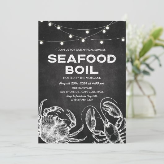 Uitnodiging voor Zeevruchten Krijtfeest (Staand voorkant)