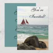 Uitnodiging voor zeilboot (Voorkant / Achterkant)