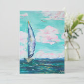 uitnodiging voor zeilboot (Staand voorkant)