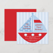 Uitnodiging voor zeilboot Birthday (Voorkant / Achterkant)