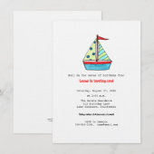 Uitnodiging voor zeilboot Birthday (Voorkant / Achterkant)