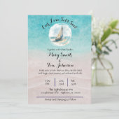 Uitnodiging voor zeilbruiloft (Staand voorkant)