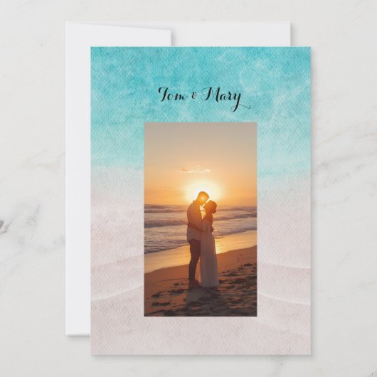 Uitnodiging voor zeilbruiloft (Achterkant)