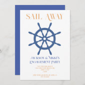 Uitnodiging voor zeiltocht naar zee voor trouwfees (Voorkant / Achterkant)