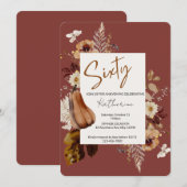 Uitnodiging voor zestigste verjaardagsfeestje, Gou (Voorkant / Achterkant)