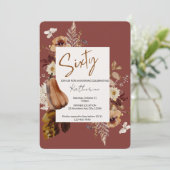 Uitnodiging voor zestigste verjaardagsfeestje, Gou (Staand voorkant)