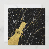 Uitnodiging voor zilver en goud champagnefeest (Achterkant)