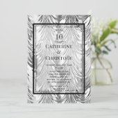 Uitnodiging voor zilveren huwelijksjubileumfeest (Staand voorkant)