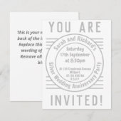 Uitnodiging voor zilveren huwelijksjubileumfeest (Voorkant / Achterkant)