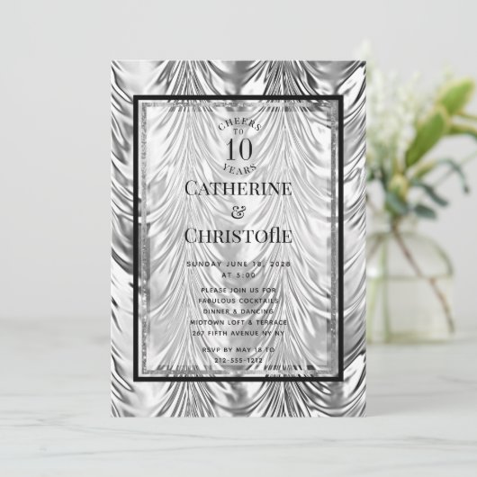 Uitnodiging voor zilveren jubileumfeest (Staand voorkant)