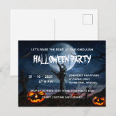 Uitnodiging voor Zombie Hand Volle Maan Griezelfee (Voorkant / Achterkant)