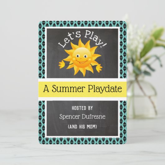 Uitnodiging voor zomerafspeeldatum (Staand voorkant)