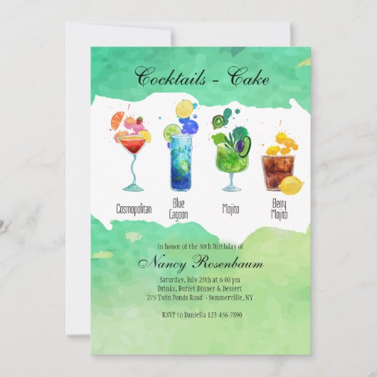 Uitnodiging voor zomerdrankjes (Voorkant)