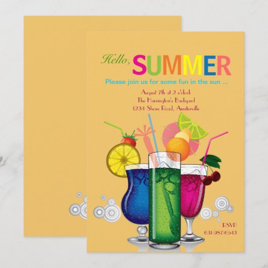 Uitnodiging voor zomerkoelers (Voorkant / Achterkant)