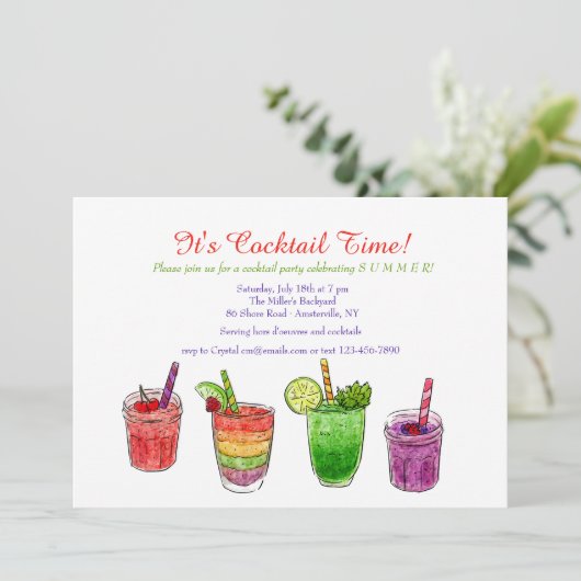 Uitnodiging voor zomerkoelers (Staand voorkant)