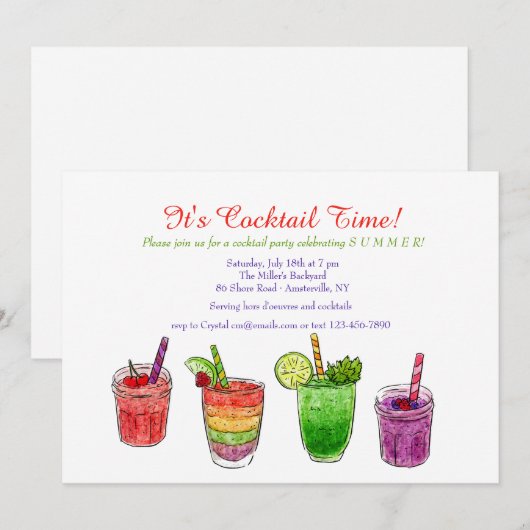 Uitnodiging voor zomerkoelers (Voorkant / Achterkant)