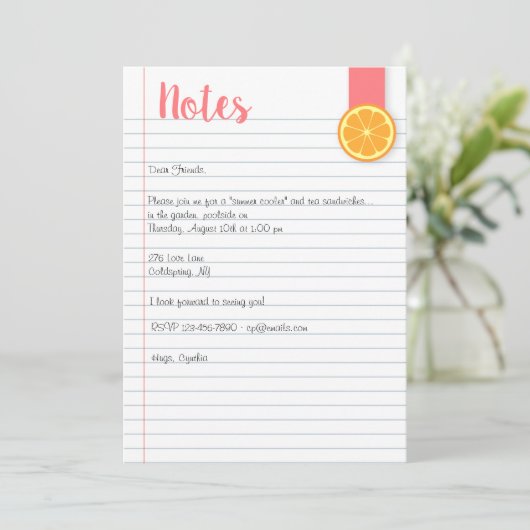 Uitnodiging voor zomernotering (Staand voorkant)