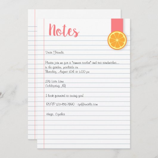 Uitnodiging voor zomernotering (Voorkant / Achterkant)