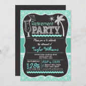 Uitnodiging voor zomerpensioen op Aqua Pattern (Voorkant / Achterkant)