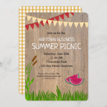 Uitnodiging voor zomerpicknick Rustic